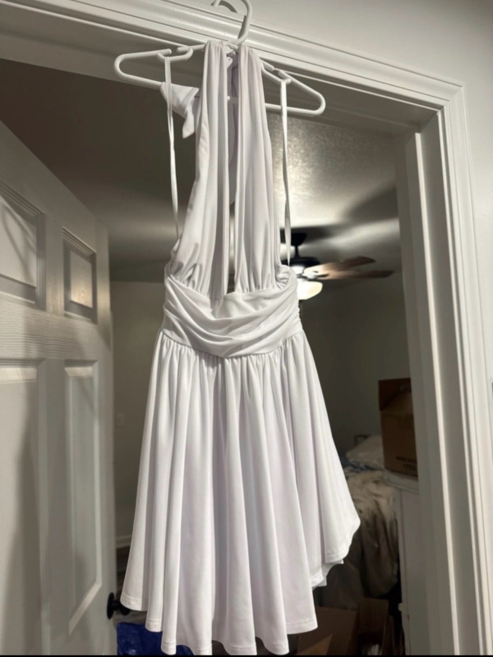 Windsor White Halter Skater Mini Dress